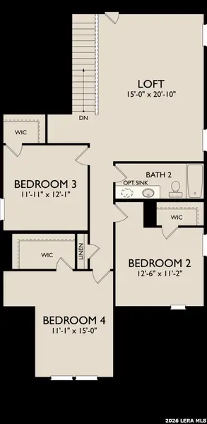 2D floor plan layout of this home in Hennersby Hollow, San Antonio, TX (Image 5).