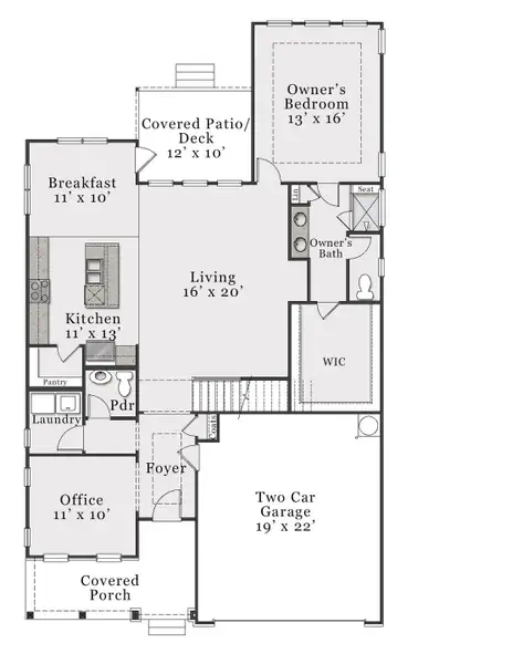 2D floor plan layout of this home in Coventry Woods, Fayetteville, NC (Image 4).
