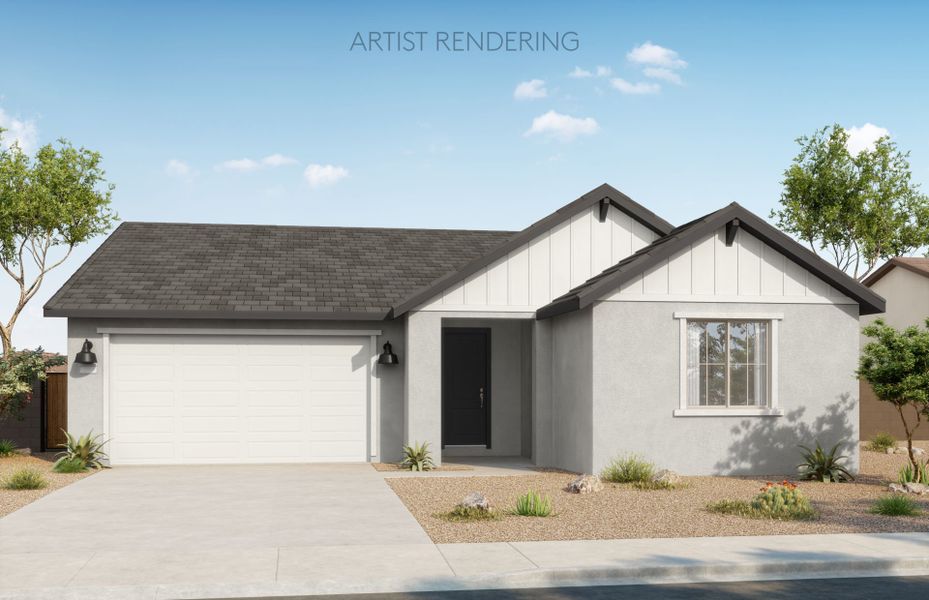 Representative exterior photo of a completed home built from the Verona by Pulte Homes in Shadow Ridge, Avondale, AZ (Image 2). Representative exterior photo of a completed home built from the Verona by Pulte Homes in Shadow Ridge, Avondale, AZ (Image 2).