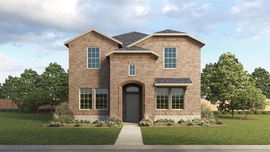 Front exterior of a new home in Lilybrooke at Legacy Hills, Celina, TX, highlighting curb appeal (Image 1). Front exterior of a new home in Lilybrooke at Legacy Hills, Celina, TX, highlighting curb appeal (Image 1).