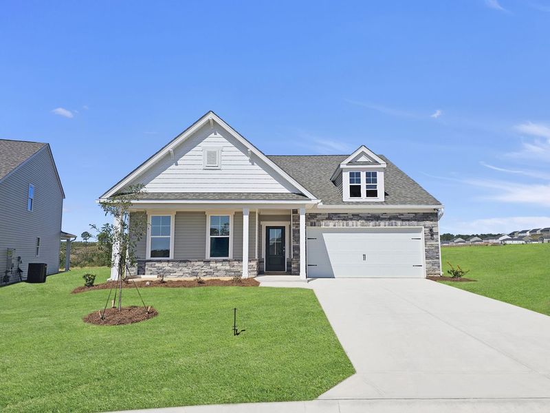 Front exterior of a new home in The Beacon at Old Peachtree Single Family Homes, Lawrenceville, GA, highlighting curb appeal (Image 41).