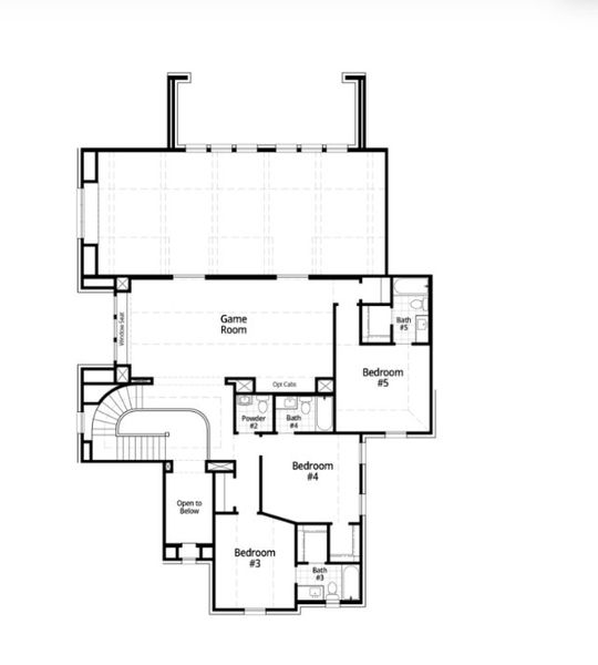 2D floor plan layout for the Varese by Highland Homes in Furst Ranch, Flower Mound, TX (Image 33).