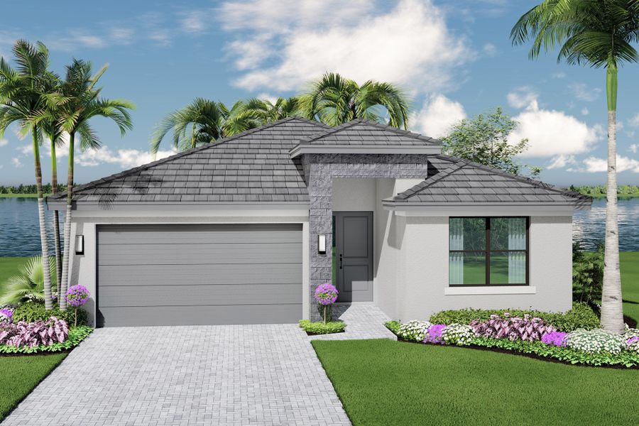 Representative exterior photo of a completed home built from the Ibis by GL Homes in Valencia Parc at Riverland, Port St. Lucie, FL (Image 2).
