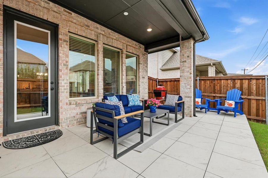 Exterior details and patio area of a home in Estates at Stacy Crossing, McKinney (Image 3).