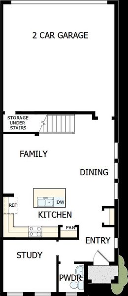 2D floor plan layout of this home in Baldwin Crossing 22', Orlando, FL (Image 3).