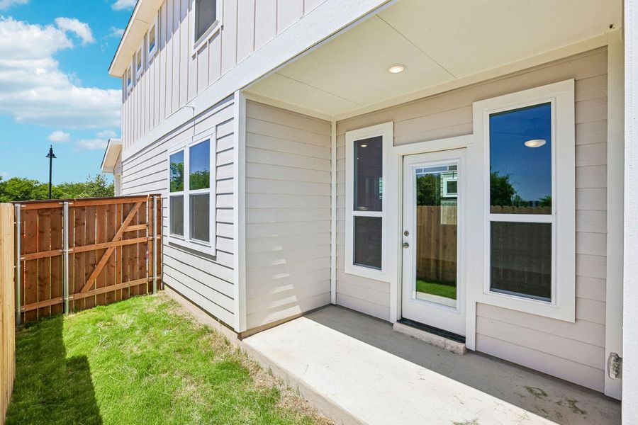Exterior details and patio area of a home in Avery Centre, Round Rock (Image 3). Exterior details and patio area of a home in Avery Centre, Round Rock (Image 3).