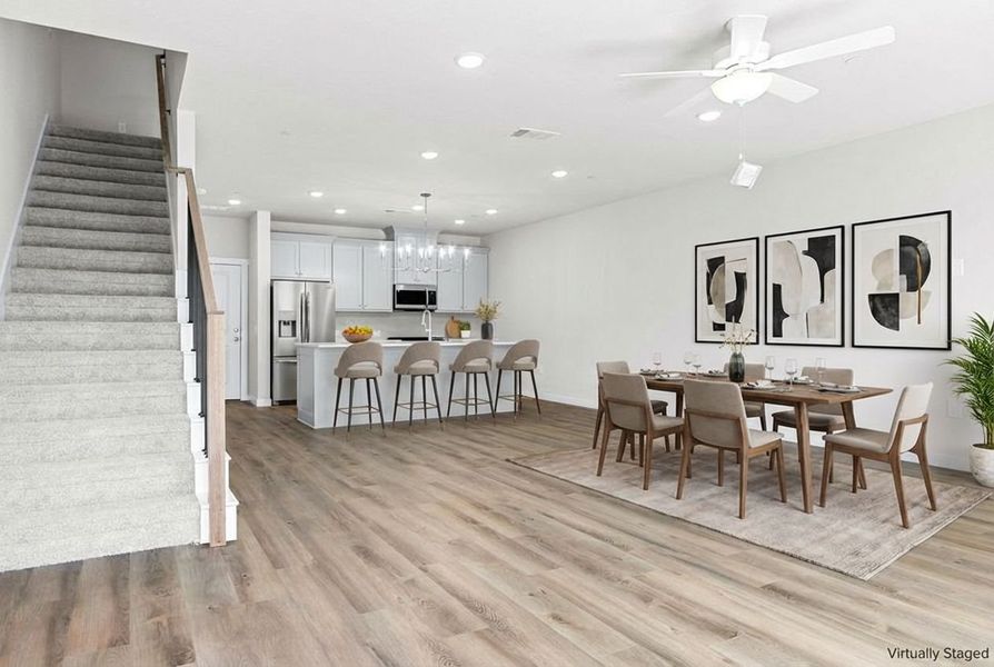 Furnished interior view inside a new home in Willow Grove Townhomes, Melissa (Image 7).