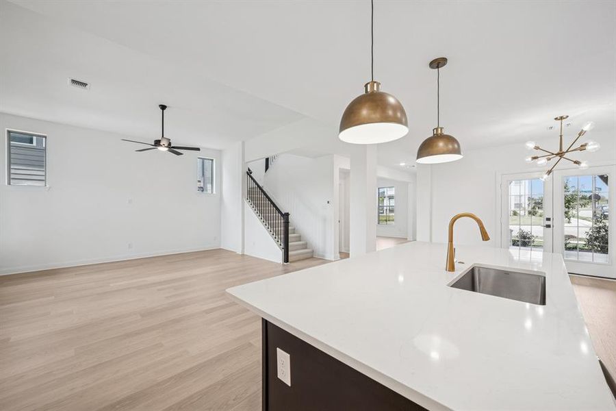 Furnished interior view inside a new home in Karis - Village Series, Crowley (Image 6). Furnished interior view inside a new home in Karis - Village Series, Crowley (Image 6).