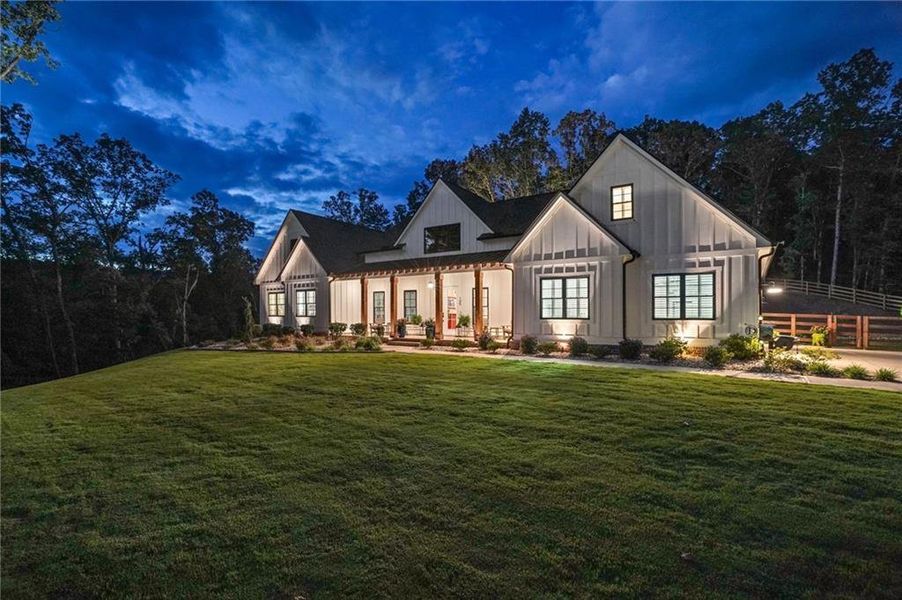 Front exterior of a new home in , Ball Ground, GA, highlighting curb appeal (Image 27). Front exterior of a new home in , Ball Ground, GA, highlighting curb appeal (Image 27).