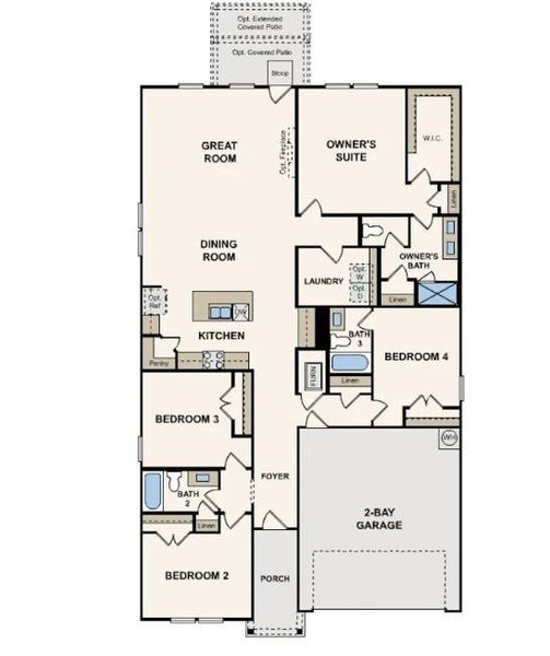 2D floor plan layout of this home in Fulshear Junction, Fulshear, TX (Image 2). 2D floor plan layout of this home in Fulshear Junction, Fulshear, TX (Image 2).