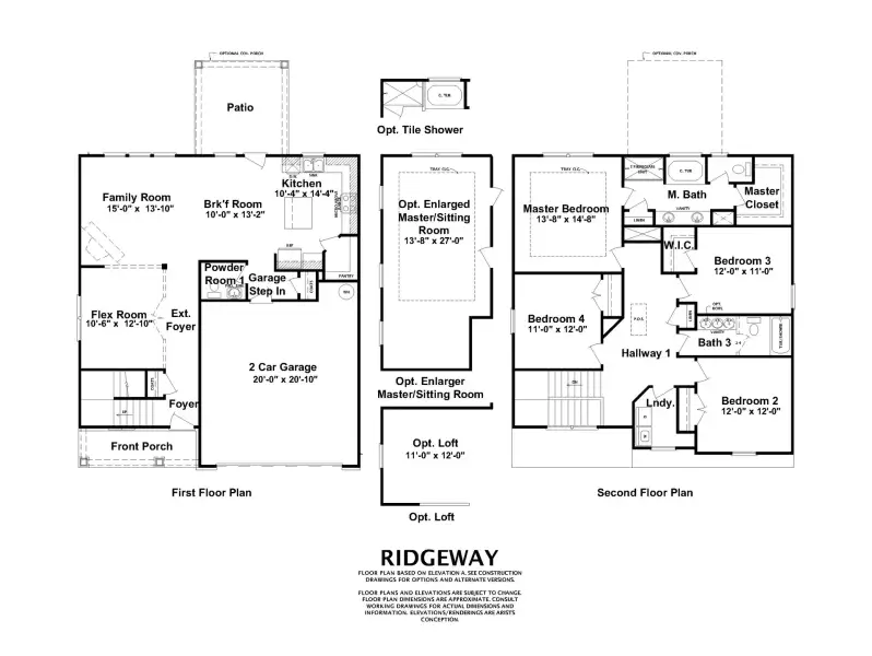2D floor plan layout of this home in Forrest Bluff, North Augusta, SC (Image 3).