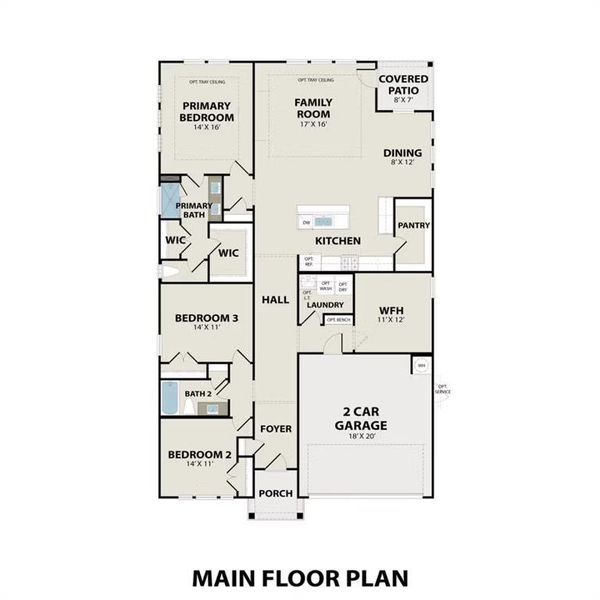 2D floor plan layout of this home in Meadow Ridge Estates, Josephine, TX (Image 3). 2D floor plan layout of this home in Meadow Ridge Estates, Josephine, TX (Image 3).