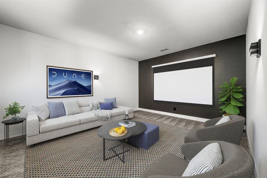 (Virtually staged Media Room / 5th Bedroom)