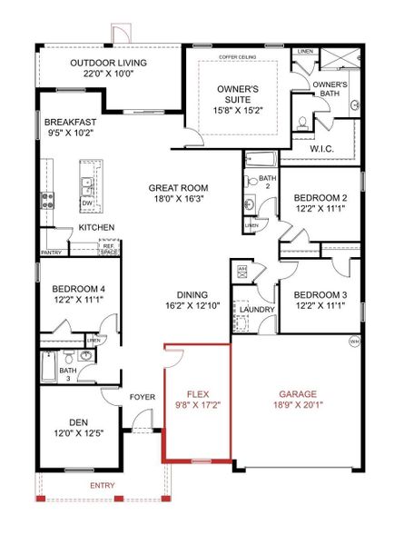 2D floor plan layout of this home in , Port St. Lucie, FL (Image 4).