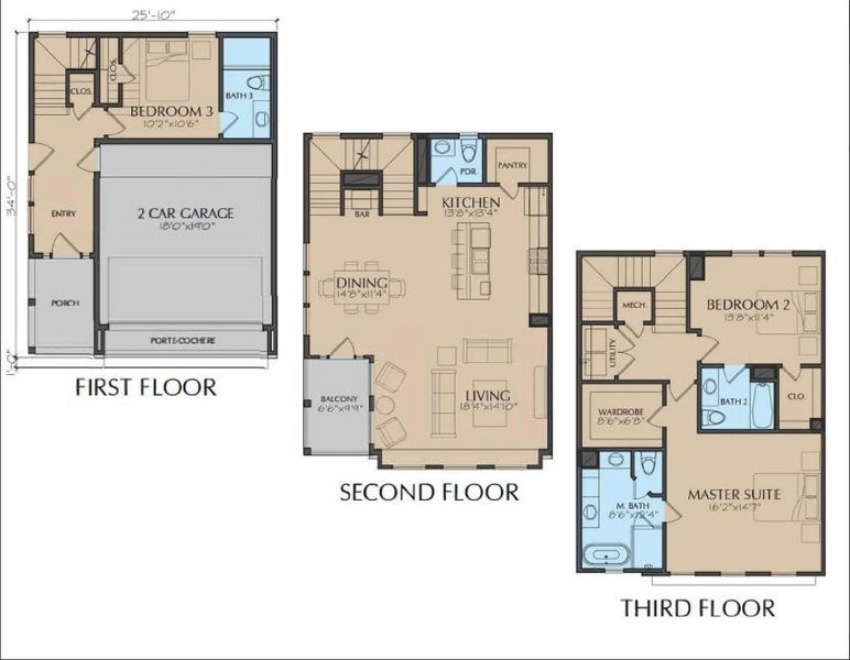 2D floor plan layout of this home in , Houston, TX (Image 4).