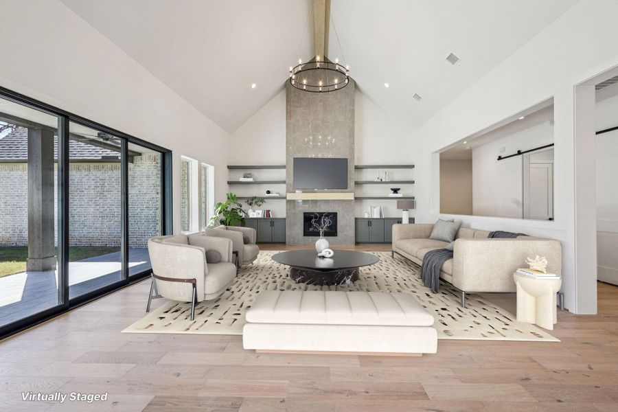 Virtually staged living room.