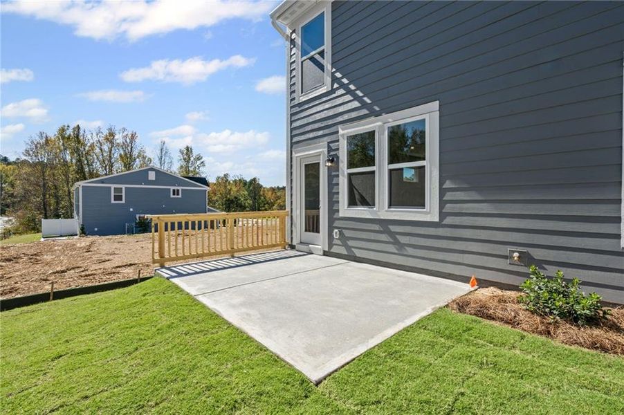 Exterior details and patio area of a home in Villas at Gold Creek, Dawsonville (Image 24). Exterior details and patio area of a home in Villas at Gold Creek, Dawsonville (Image 24).