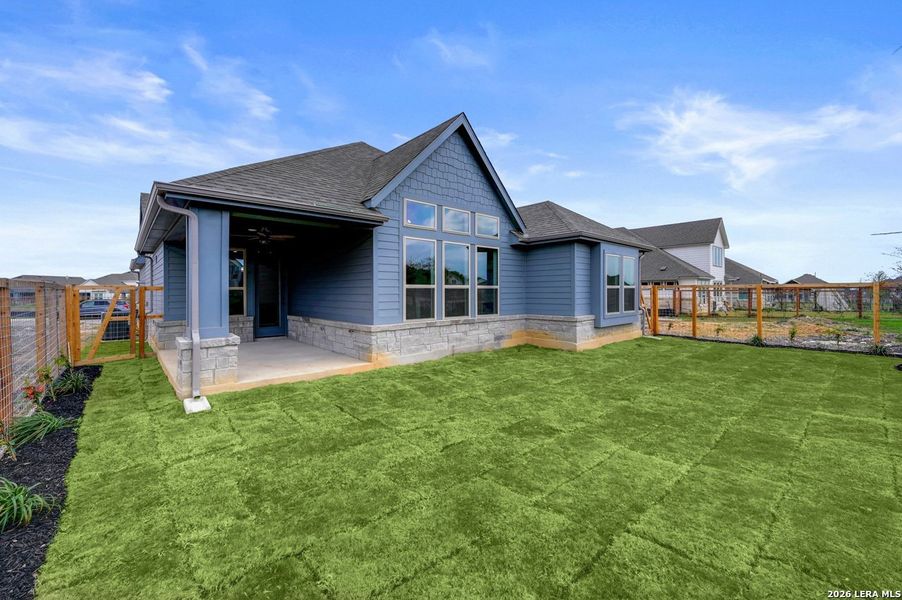 Exterior details and patio area of a home in The Crossvine, Schertz (Image 2).