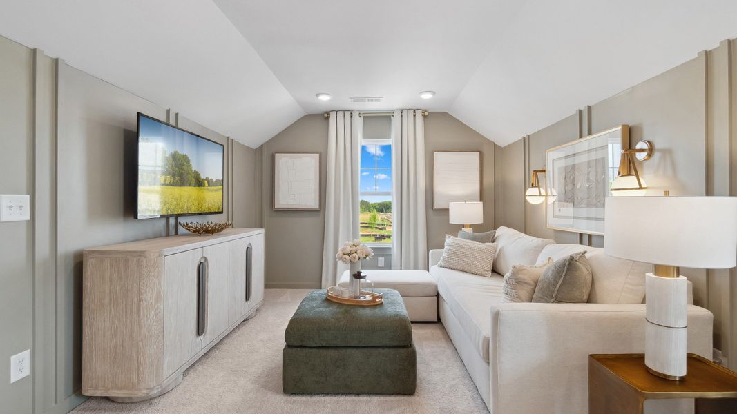 Representative furnished interior of a home built from the Meridian II by DRB Homes in Copperfield, Locust Grove (Image 36).