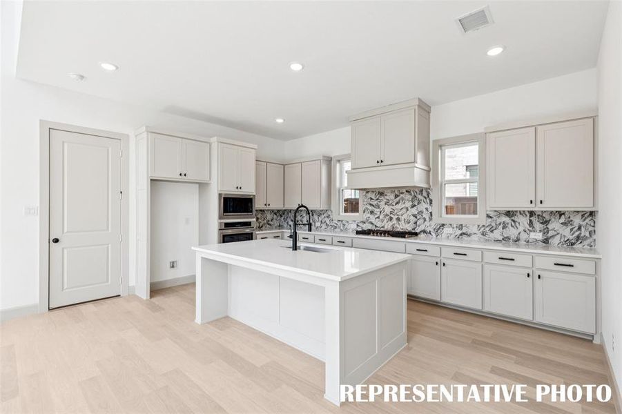 Beautiful cabinetry and gorgeous counter tops paired with contemporary stainless steel create a dream kitchen for the ages!  REPRESENTATIVE PHOTO