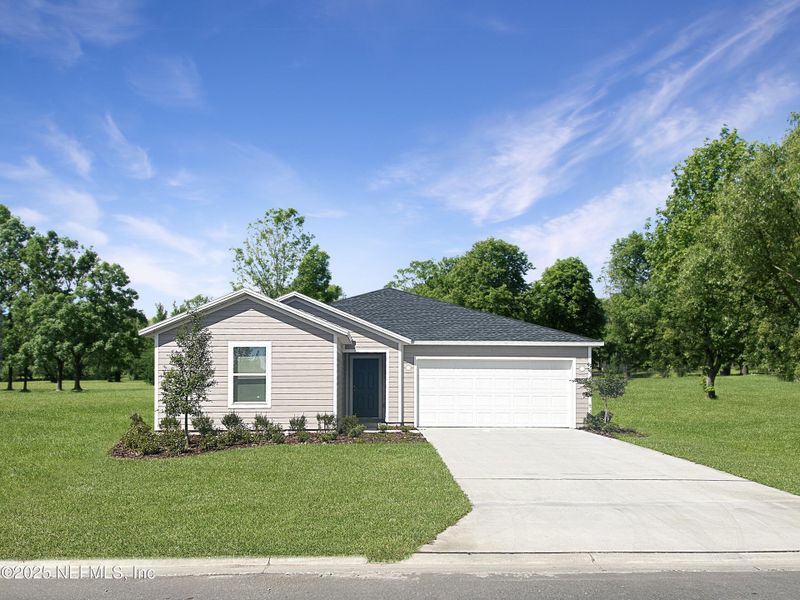Front exterior of a new home in Kings Preserve, Jacksonville, FL, highlighting curb appeal (Image 1). Front exterior of a new home in Kings Preserve, Jacksonville, FL, highlighting curb appeal (Image 1).