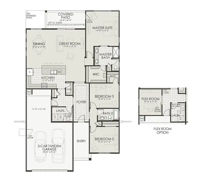 2D floor plan layout for the 1909 by Homes by Towne in Alora at Ironwing, Litchfield Park, AZ (Image 3).