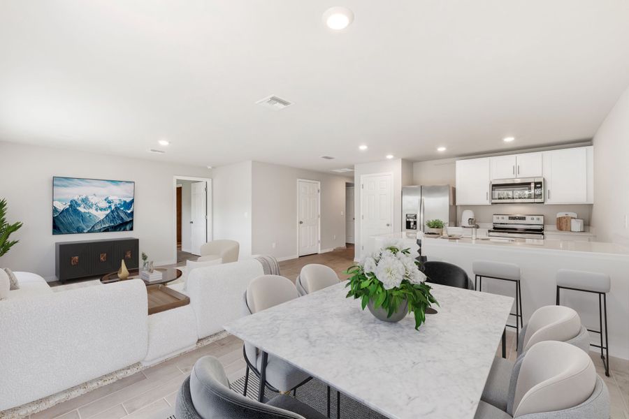 Representative furnished interior of a home built from the Freeport by D.R. Horton in Lehigh Acres Spot Lots, Lehigh Acres (Image 5). Representative furnished interior of a home built from the Freeport by D.R. Horton in Lehigh Acres Spot Lots, Lehigh Acres (Image 5).