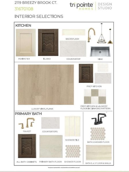 Sample of building materials used in homes in Sienna 80′, Missouri City (Image 10).