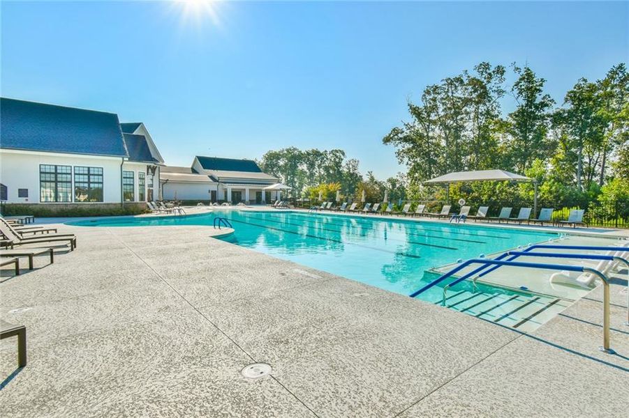 Front exterior of a new home in , Hoschton, GA, highlighting curb appeal (Image 1).