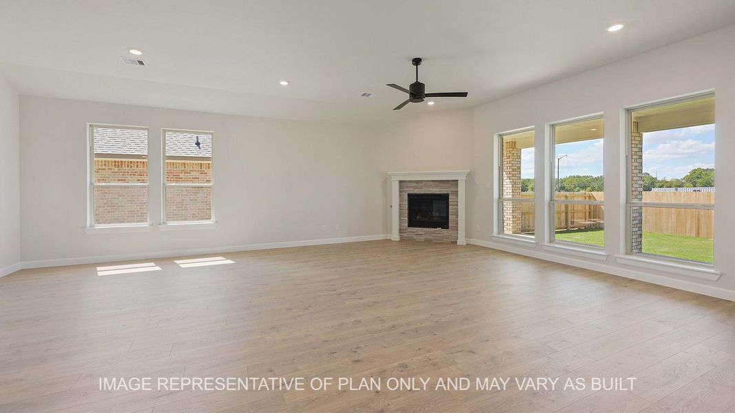 Representative unfurnished interior of a home built from the Hampton by D.R. Horton in Wellborn Settlement, College Station (Image 18). Representative unfurnished interior of a home built from the Hampton by D.R. Horton in Wellborn Settlement, College Station (Image 18).