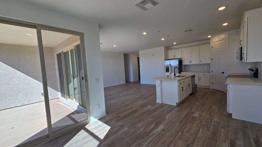 Dining into kitchen and great room