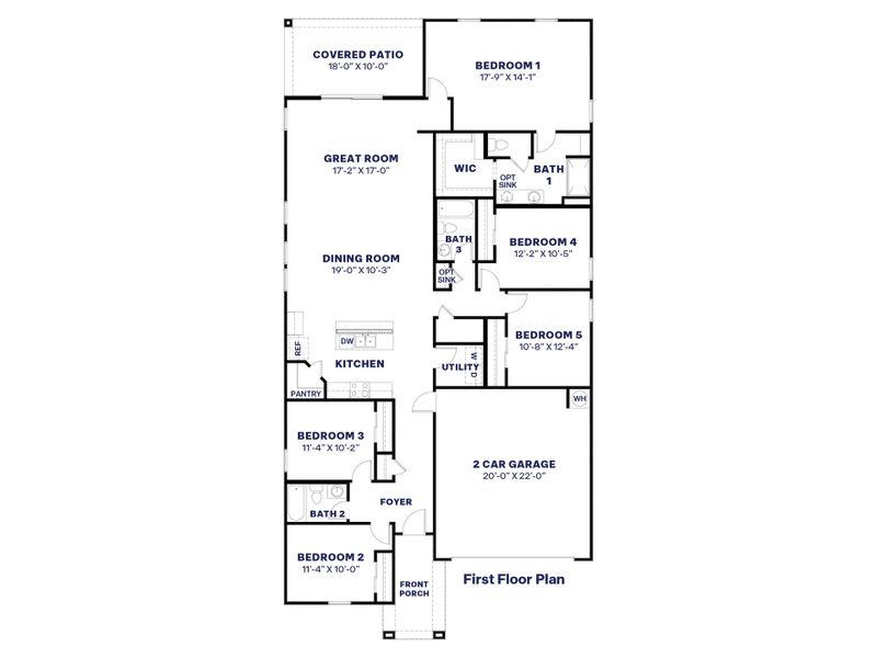 2D floor plan layout of this home in Remington, Buckeye, AZ (Image 3).