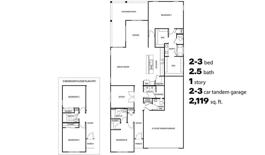 2D floor plan layout for the Charleston - Plan 2104 by D.R. Horton in Solterra, Green Valley, AZ (Image 3). 2D floor plan layout for the Charleston - Plan 2104 by D.R. Horton in Solterra, Green Valley, AZ (Image 3).