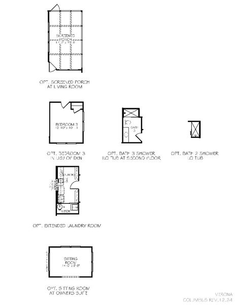 2D floor plan layout for the Verona by Epcon Communities in The Courtyards at Franklin Road, Murfreesboro, TN (Image 29).