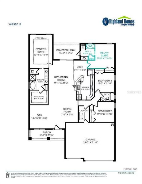 2D floor plan layout of this home in The Crossings - Single-Family Homes, St. Cloud, FL (Image 2).