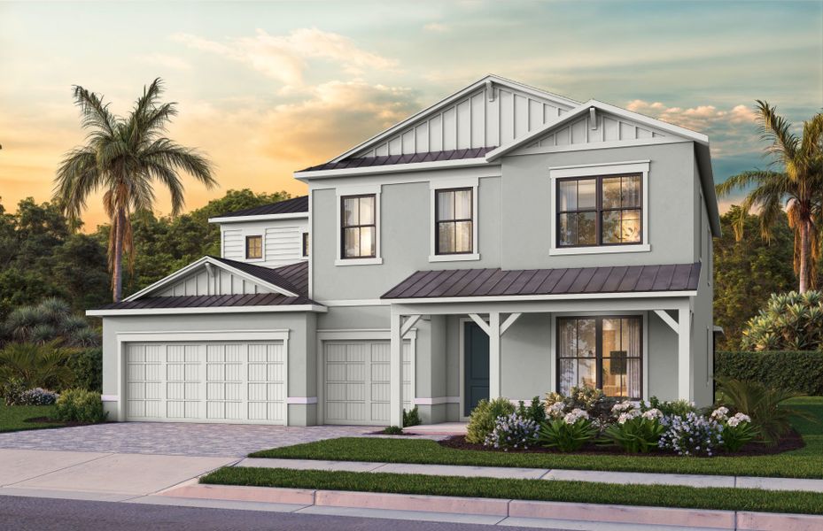 Representative exterior photo of a completed home built from the Oakhurst by DiVosta in Amara, Lake Worth, FL (Image 22). Representative exterior photo of a completed home built from the Oakhurst by DiVosta in Amara, Lake Worth, FL (Image 22).