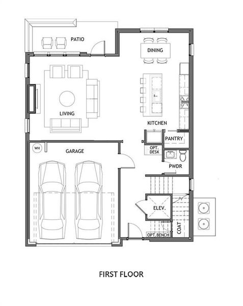 2D floor plan layout of this home in The Gathering Alpharetta, Alpharetta, GA (Image 3).
