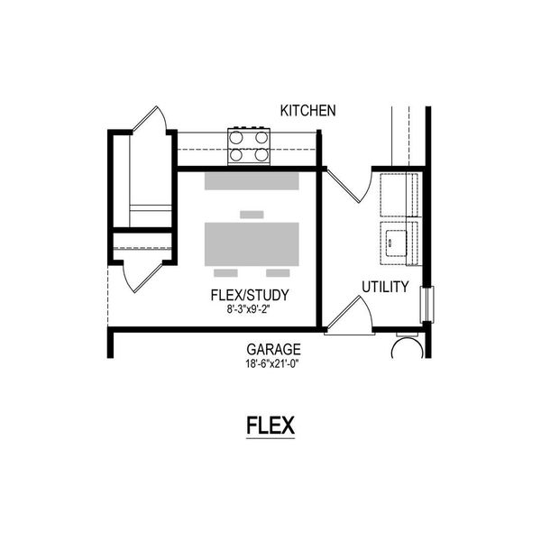 2D floor plan layout of this home in Prairie Winds, Hutto, TX (Image 6).