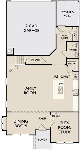 2D floor plan layout of this home in The Cottages at Lariat, Liberty Hill, TX (Image 4).