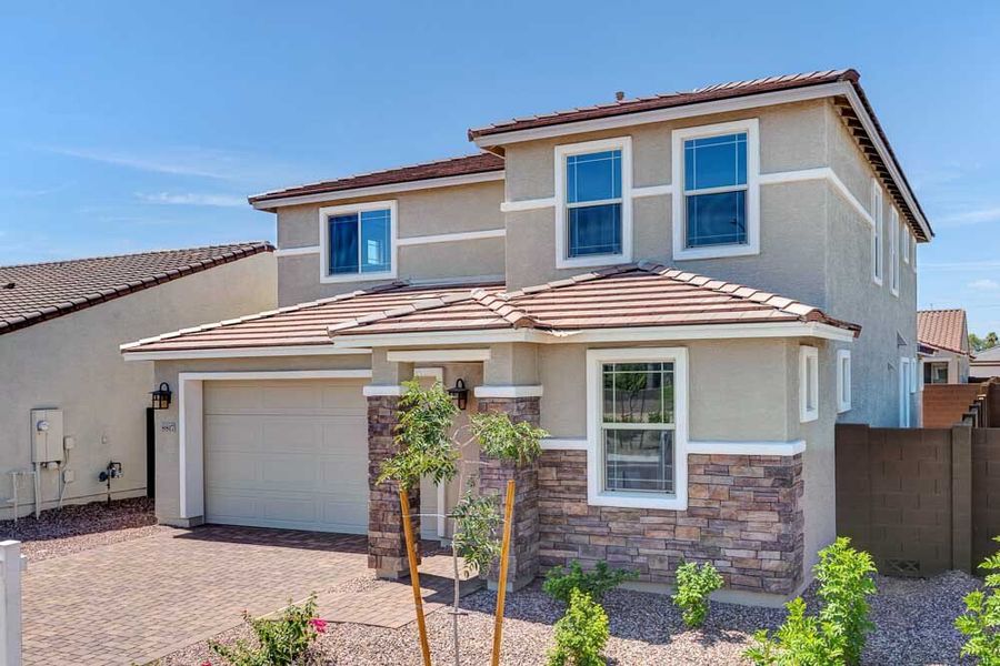 Representative exterior photo of a completed home built from the Winsor by Taylor Morrison in Stonehaven Discovery Collection, Glendale, AZ (Image 26).
