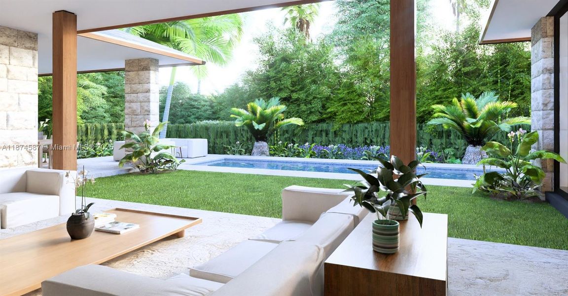 Furnished interior view inside a new home in , Miami (Image 7).