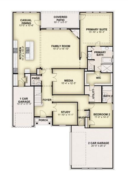 2D floor plan layout of this home in Nelson Lake Estates, Rockwall, TX (Image 4).