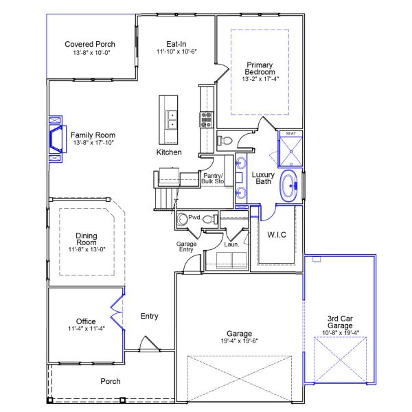 2D floor plan layout of this home in Hawthorn Ridge, Inman, SC (Image 2). 2D floor plan layout of this home in Hawthorn Ridge, Inman, SC (Image 2).