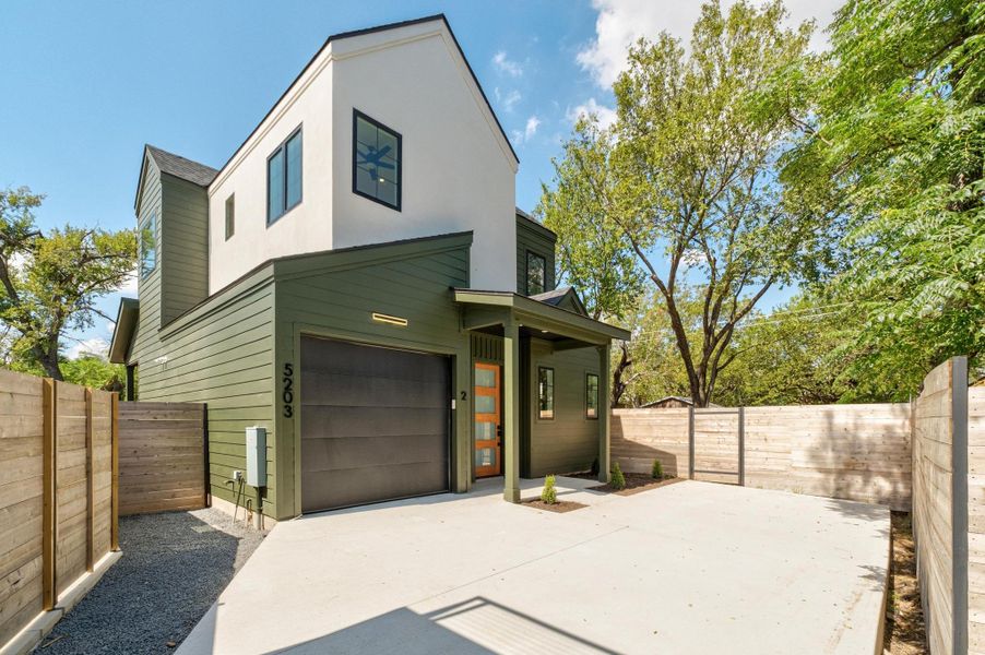 Front exterior of a new home in , Austin, TX, highlighting curb appeal (Image 26). Front exterior of a new home in , Austin, TX, highlighting curb appeal (Image 26).