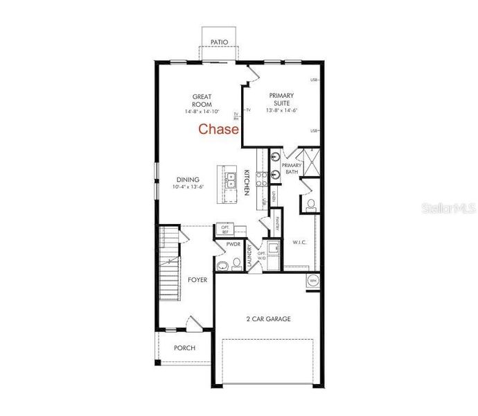 2D floor plan layout of this home in The Reserve at Hammock Oaks - Classic Series, Lady Lake, FL (Image 5).