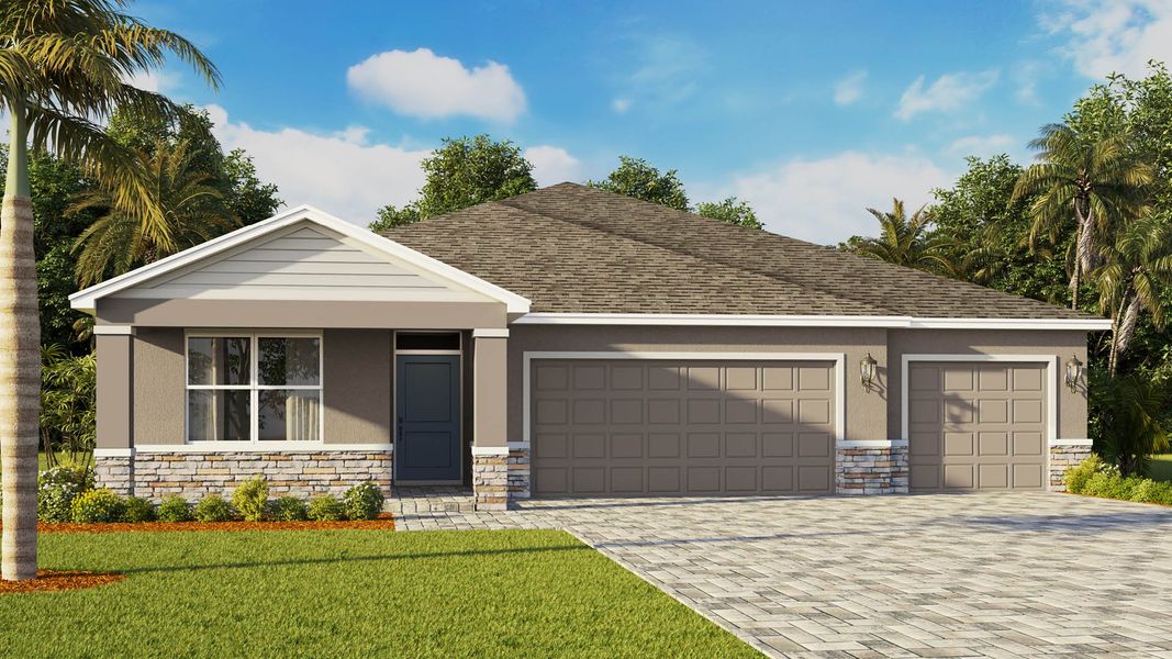 Representative exterior photo of a completed home built from the Denham by D.R. Horton in Pineapple Preserve, Vero Beach, FL (Image 7).
