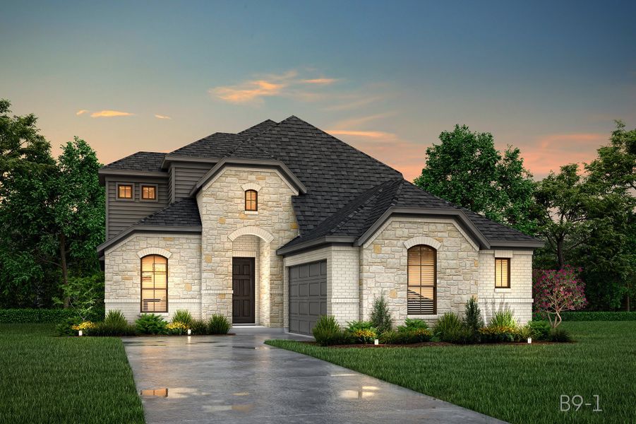 Representative exterior photo of a completed home built from the Chandler by John Houston Homes in BridgeWater - Phase 1, Midlothian, TX (Image 4). Representative exterior photo of a completed home built from the Chandler by John Houston Homes in BridgeWater - Phase 1, Midlothian, TX (Image 4).