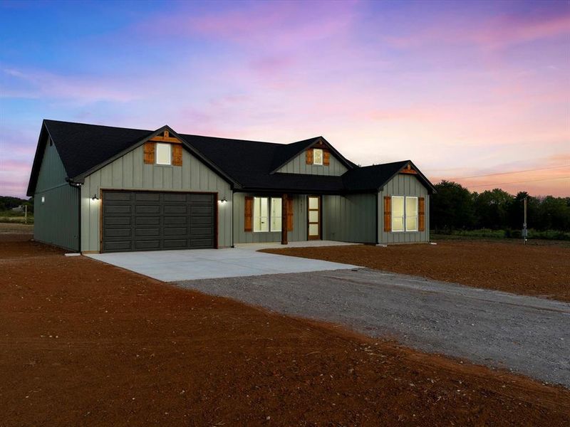 Front exterior of a new home in , Boyd, TX, highlighting curb appeal (Image 2). Front exterior of a new home in , Boyd, TX, highlighting curb appeal (Image 2).