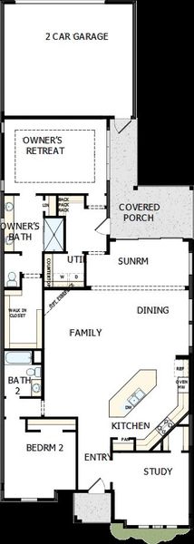 2D floor plan layout of this home in Elements at Viridian - Signature Series, Arlington, TX (Image 2).