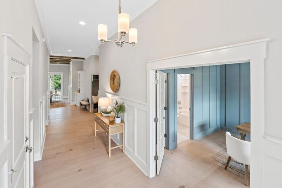 Furnished interior view inside a new home in Riverside Cove, Wilmington (Image 9). Furnished interior view inside a new home in Riverside Cove, Wilmington (Image 9).